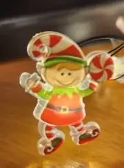 Christmas Elves Holding Peppermint 18 LED Battery Powered string lights 5.6 ft