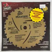 CARBIDE 24 TEETH CIRCULAR SAW BLADE 7 1/4" VERMONT AMERICAN Master Series - NOS