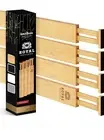 Bamboo Drawer Dividers 13.5"-16" - Perfect Adjustable Drawer Dividers