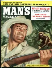 MAG: Man's Magazine October 1955-LEOPARD MEN ATTACK HUNTER VF