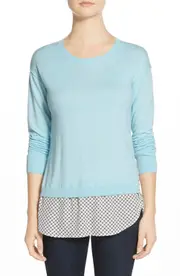 halogen(r) Woven Hem Layered Look Sweater