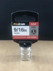 Pro Grade 9/16”, 3/8” Drive, 6 Point, #13204 Socket, COMB SHIP $1 PER MULT