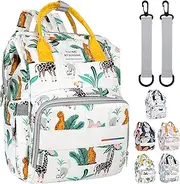 LEcylankEr Changing Backpack Large Capacity Changing Bag Backpack Oxford Fabric Baby Bag with Insulated Bag Baby Travel Bag for On the Go, Green, Large