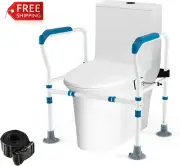 Costway Toilet Safety Rail for Elderly, Stand Alone Toilet Safety Frame W/Adjust
