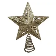 Kurt Adler 8-Inch Gold Glittered 5 Point Star Treetop