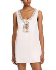 Self-Portrait Satin Bow Mini Dress - Exclusive 6 UK/2 US