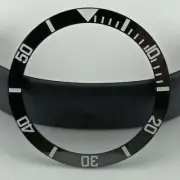Ceramic Black 37.5mm SUB Watch Bezel with White Font No Lume Slope Watch Part