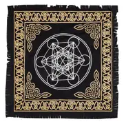 Metatron Cube Sacred Geometry Black Gold Altar Mat Scarf RGS123