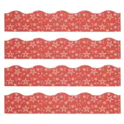 3"x1.08ft Bulletin Board Border 30pcs Scalloped Trim Strips Wall Decor Red