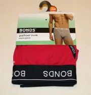 Bonds Mens MZVJS Dark Red Black Coloured GuyFront Trunk Brief Size XL New