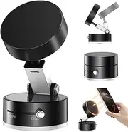 DUEDUE for Magnetic Car Phone Holder Vacuum Suction with magsafe Car Phone Mount, Foldable Design Rotational Adjustment Phone Holder for Smooth Surface, Double-Sided Phone Mount, Black