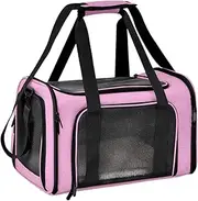LeoLeozz Cat Carrier - Multifunctional Puppy Carrier | Small Carrier for Cats and Dogs, Portable Pet Carrier Travel Bag for Travel, Camping (Pink)