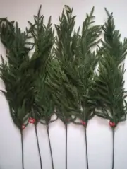 6 Hobby Lobby Faux Cedar Stems Brand New With Tags 38 Inches