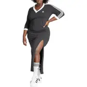 adidas Originals Lifestyle V-Neck Maxi Dress in Black at Nordstrom, Size 3 X