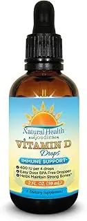 Vitamin D Drops for Baby, Kids and Adults - Pure Liquid D3 - Easy Dose Dropper - 2 Ounce Supply from Natural Health Goodies