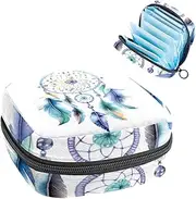 Period Bag,Sanitary Napkin Storage Bag,Ethnic Feather Watercolor Dream Catcher,Tampon Bag for Purse