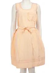 Peach Knee Length Sleeveless Dress