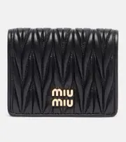 [Miu Miu] Miu Miu Logo matelassé leather wallet One Size black