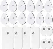 20 Pack TENS Unit Replacement Pads, 3.5mm Snap Electrodes Gel Pads Compatible with TENS EMS Devices Using 3.5mm Button Lead Wires(White)