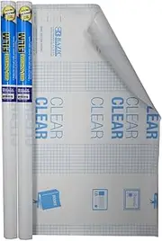BAZIC Book Cover Clear Self Adhesive Bookcover 17.5" X 1.7 Yard (60"), Laminate Roll Cover Books Documents, Film Easy Peel, 2-Roll
