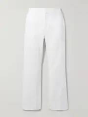 [Another Tomorrow] Another Tomorrow - + Net Sustain Cropped Organic Hemp-blend Flared Pants - Off-white - IT46 IT 46 Off-white