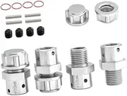 Set of 4 1/8 1/7 RC Car Coupling Wheel Seat Adapter for RC Vehicles, Argent