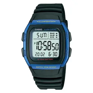 CASIO  卡西歐 W-96H-2A 多功能電子錶 50米防水 50米防水 膠質錶帶 W-96H 國隆手錶專賣店