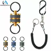 Maxcatch Magnetic Fly Fishing Net Release Holder with Carabiner Clip and Lanyard
