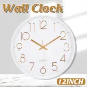 12Inch Modern Round Wall Clock Quartz Wall Clock Digital for Home Office Schools