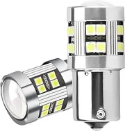 P21W 1156 BA15S LED Bulb 6000K White 6W 12V-24V DC Super Bright 24-SMD 3030 Reverse/Brake/Turn Signal Lights RV Interior Lights Backup Fog Tail Lights Plug-Play Design 30,000hr Lifespan (2 Pack)