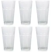 6Pcs Highball Juice Drinking Glasses Lead-Free Tempered Glasswares Thick Heavy Base Clear Iced Hot Tea