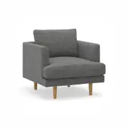 Jaspa Anthracite Charcoal Feather Filled Fabric Sofa Armchair