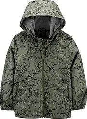 [Carter's] Boys' Hooded Lightweight Windbreaker Jacket Coat, Black/Grey