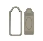 Crayon cookie cutter and stamp set debosser two tone