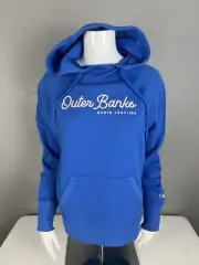 CHAMPION Women’s Hooded Sweatshirt Size Medium ( Outer Banks NC ) Blue NWT