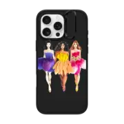 iPhone 16 Pro Max Impact Ring Stand Case MagSafe Compatible Petal Pals BFF Fashion Illustration Case