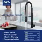 ACA Pull Out Black Kitchen Mixer Tap Laundry Sink Swivel Brass Faucet WELS