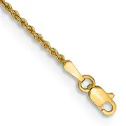 14k Yellow Gold 9 inch 1.5mm Regular Rope with Lobster Clasp Anklet