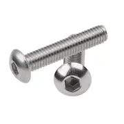 Hex Socket Button Cap Head Screws Bolts, M5 x 30mm 304 Stainless Steel Metric, Hexagon Coarse Threaded Machine Fully Thread Allen SUS Storage