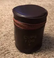 Vintage Stacking Traveling Cups For 4 Nesting Cup Zipper Bag