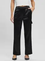 GUESS Women's Black Megan Cargo Satin Pant Size: XS, Spandex