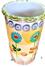 Signed Italian Floral Pottery Vase Hand Painted Modigliani Via Condotti Roma