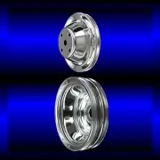 Chrome pulley set 2 pulleys long water pump for Small Block Chevy alt ac and ps