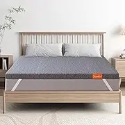 Sweetlove Single Gel Memory Foam Mattress Topper, Gel Infused High-Density Firm Memory Foam, Ergonomic Design for Pain Relief Provides Extra Comfort, Skin-Friendly Cover, CertiPUR-US Certified