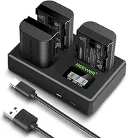 [NEEWER] 3 Pack 2400mAh LP-E6P/LP-E6NH/LP-E6N Replacement Battery & USB Triple Charger, Compatible with Canon EOS R5 Mark II EOS R5 EOS R6 EOS R7 EOS R 5D II III IV 6D 6D II 7D 7D II 60D 70D 80D 90D