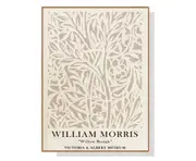 60cmx90cm William Morris Neutral Wood Frame Canvas Wall Art