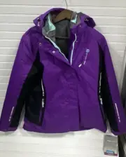 FREE COUNTRY RADIANCE Womens L Rain Coat Jacket Water Wind Resistant Purple NWT