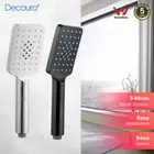 Decaura Hand Held Shower Head 3 Function Spray Mode Hand Shower Chrome/Black