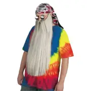 Fun World Beard with Mustache Adult Halloween Costume Accessory One Size White