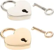 Levemolo 2pcs Heart Lock Heart-shaped Lock Bag Hanging Lock Color Love Lock Color Padlock Couple Wishing Lock Hanging Luggage Lock Color Couple Lock Heart-shaped Wishing Lock Handbag Lock